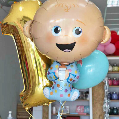 Balon z helem roczek chłopiec