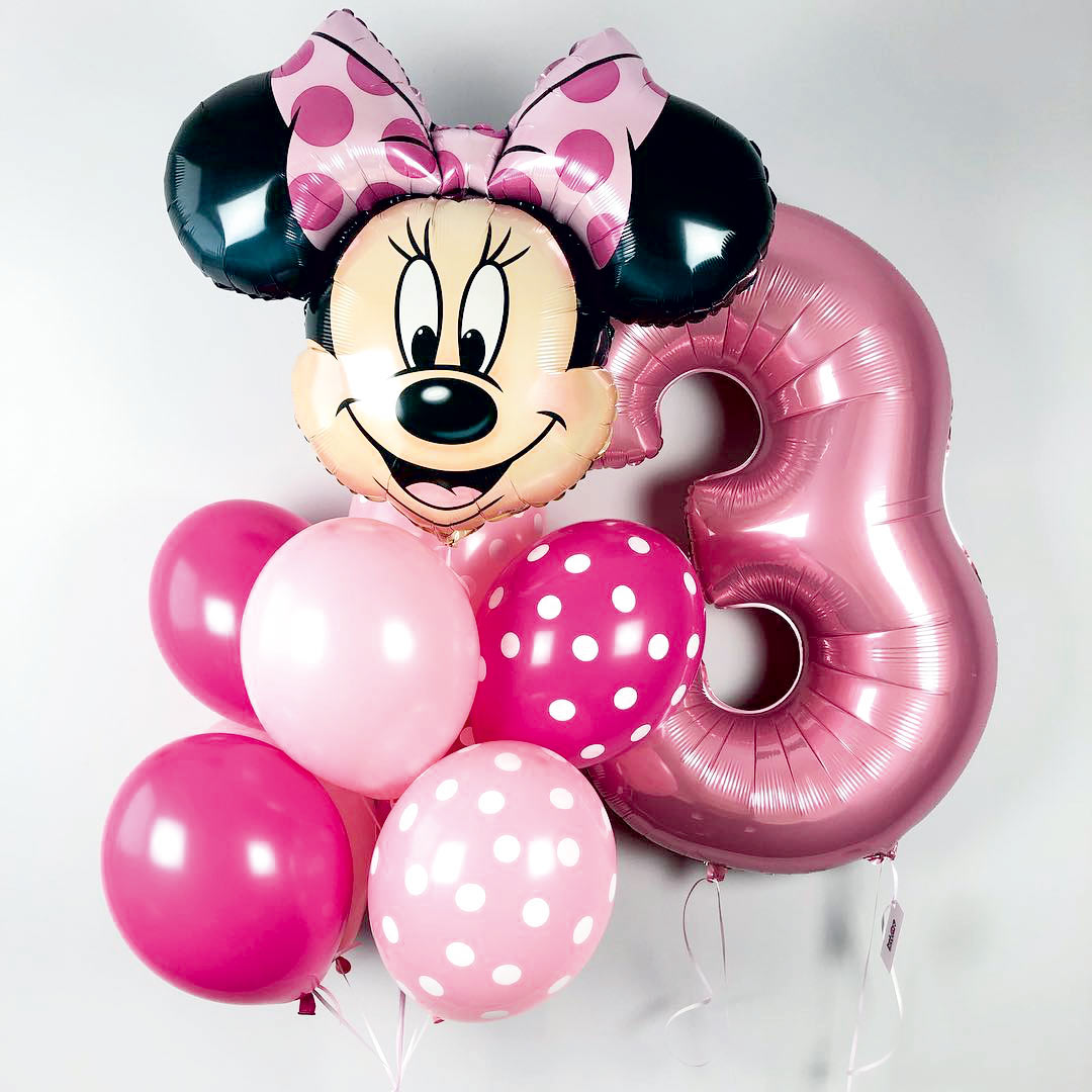 Myszka Minnie z helem balon w bukiecie