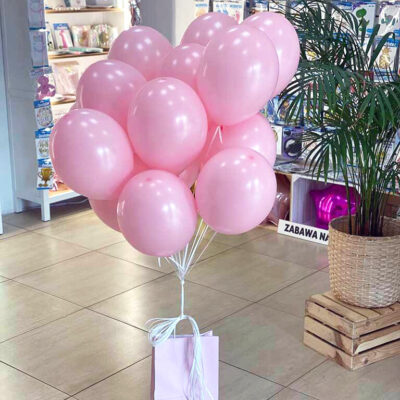 Bukiet różowych balonów z helem