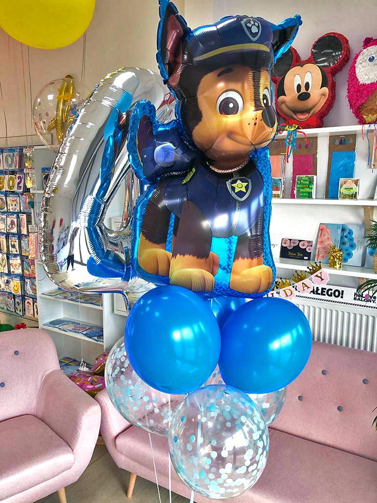 Psi Patrol balony z helem na urodziny, dostawa balonów w Warszawie