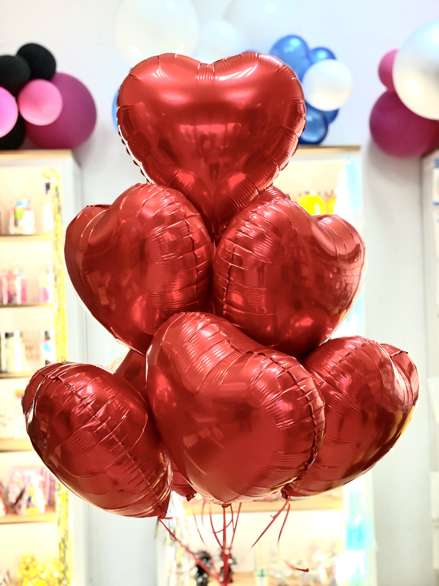 Balony czerwone serca z helem