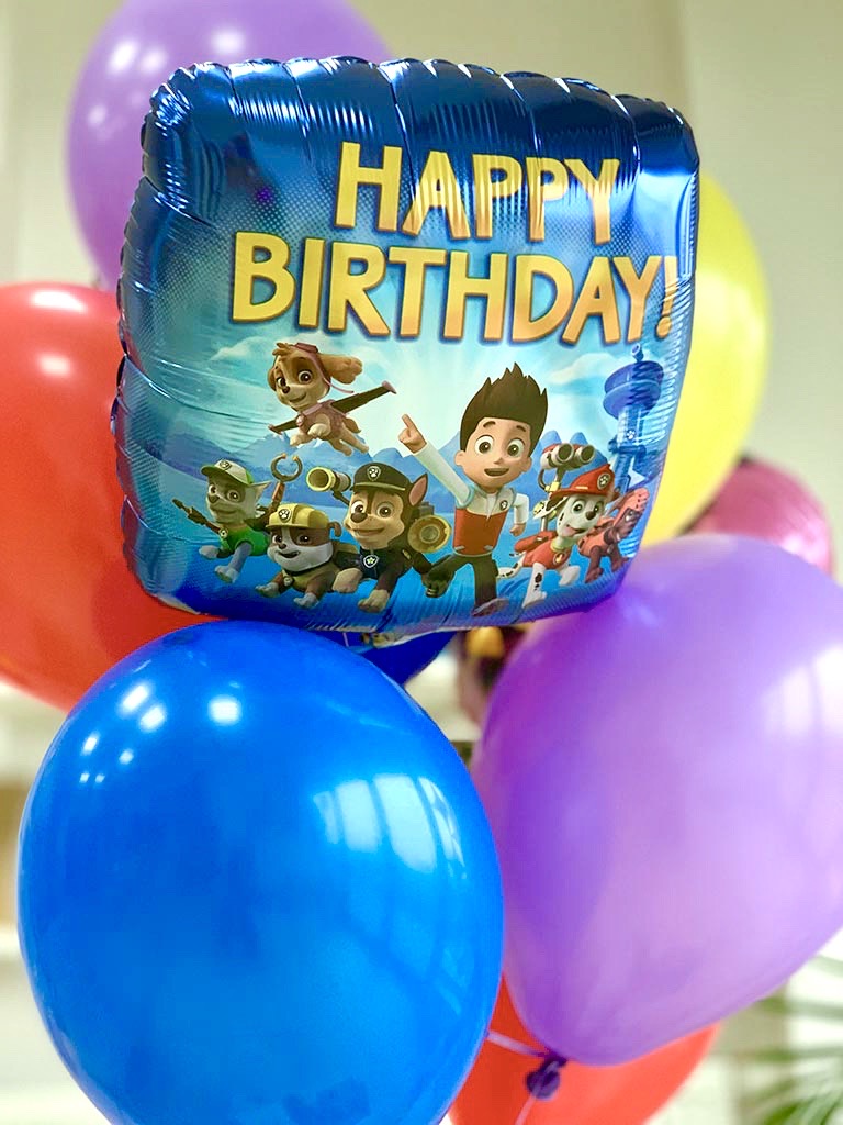 Balon PAW PATROL z helem Happy Birthday