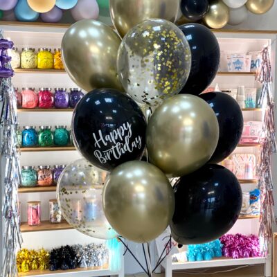 Bukiet urodzinowy z balonów lateksowych i balonów SHINE