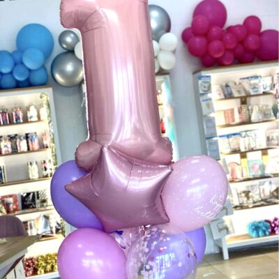 Balony z helem na pierwsze urodziny dla dziewczynki
