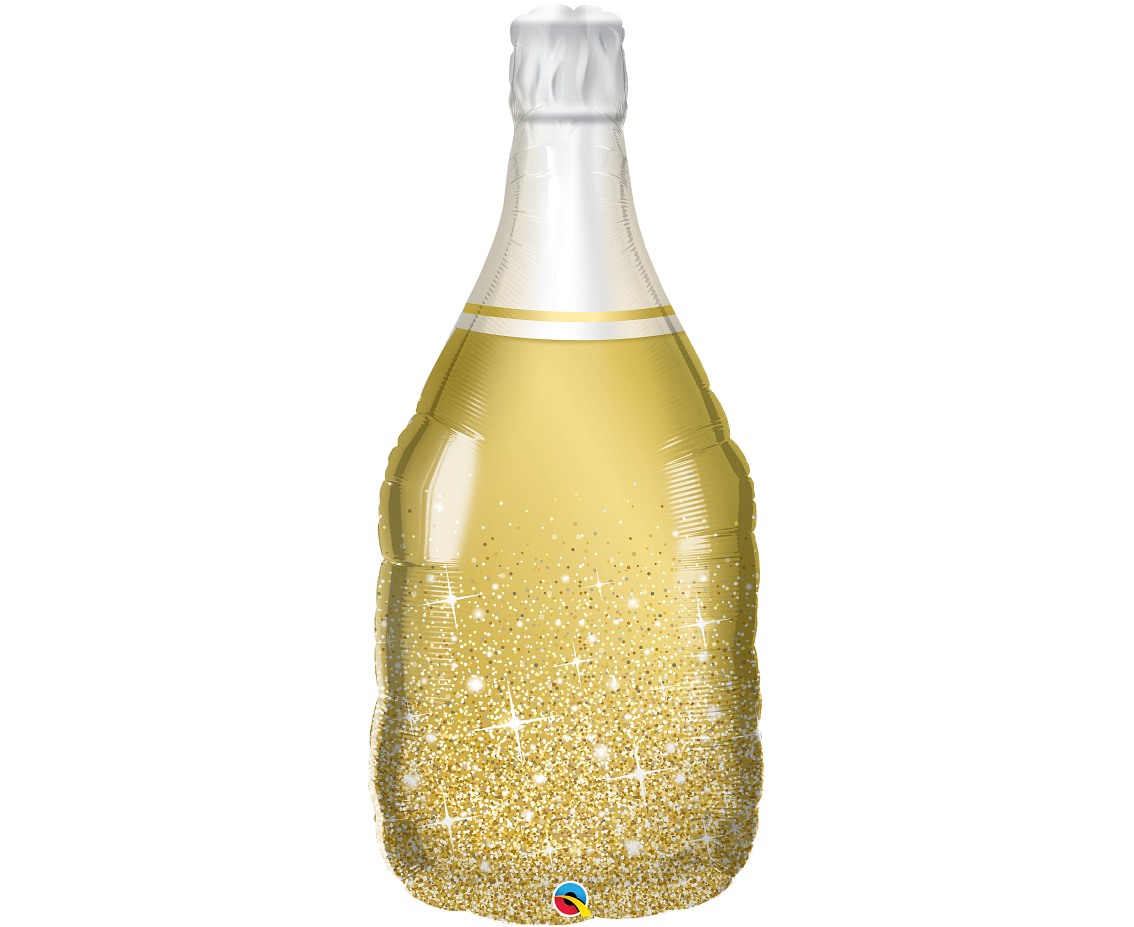 Balon foliowy szampan złoty z helem, QUALATEX