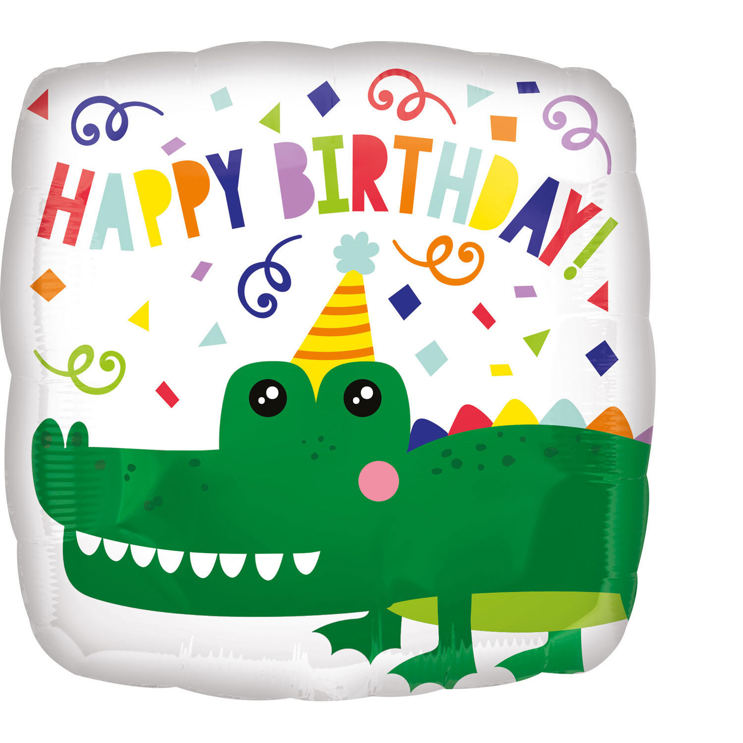Balon foliowy z krokodylem Happy Birthday z helem 43cm, ANAGRAM