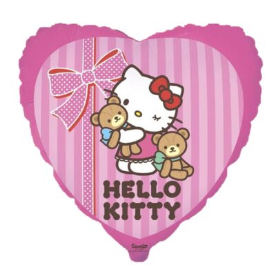 Balon foliowy Hello Kitty z misiami z helem 45 cm, FLEXMETAL