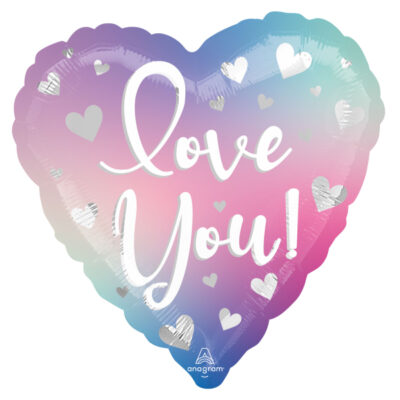 Balon foliowy kolorowe serce "love you" z helem 43 cm, ANAGRAM
