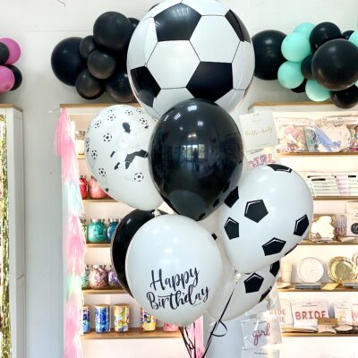Balony na urodziny dla małego piłkarza, piłka nożna i balony lateksowe