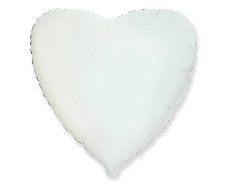 Balon foliowy białe serce z helem