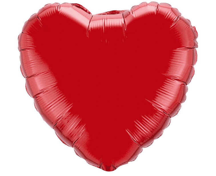 Balon foliowy czerwone serce z helem