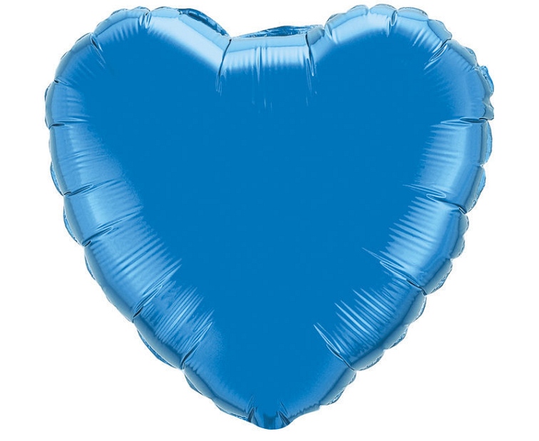 Balon foliowy niebieskie serce z helem