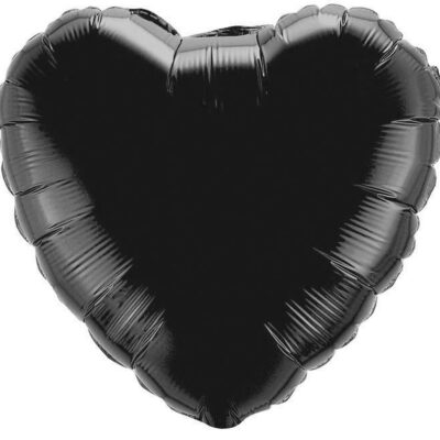 Balon foliowy czarne serce z helem