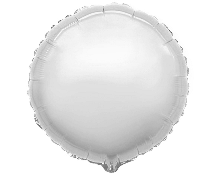 Balon foliowy srebrny okrągły płaski z helem
