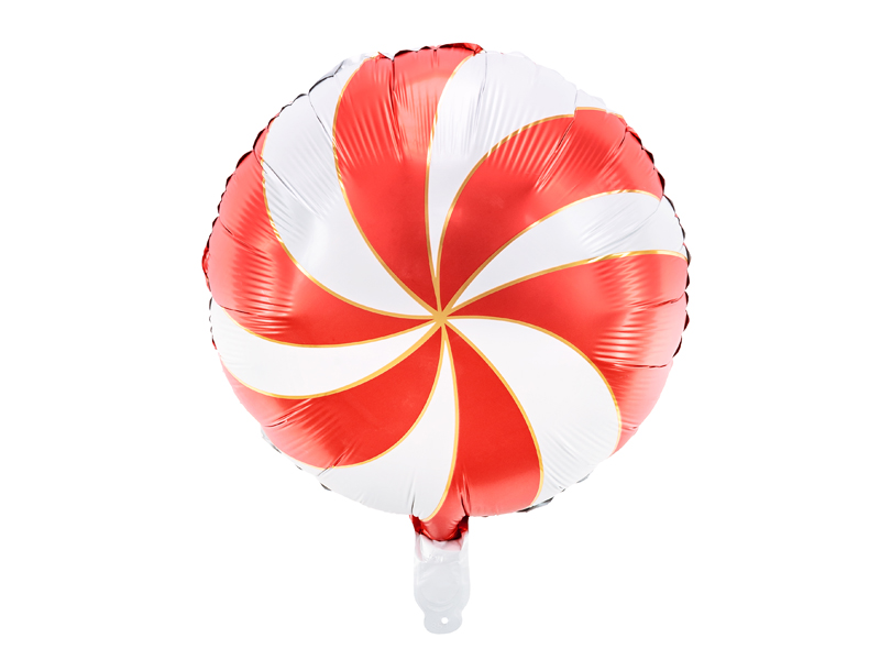 Świąteczny balon foliowy cukierek czerwony 35 cm PartyDeco