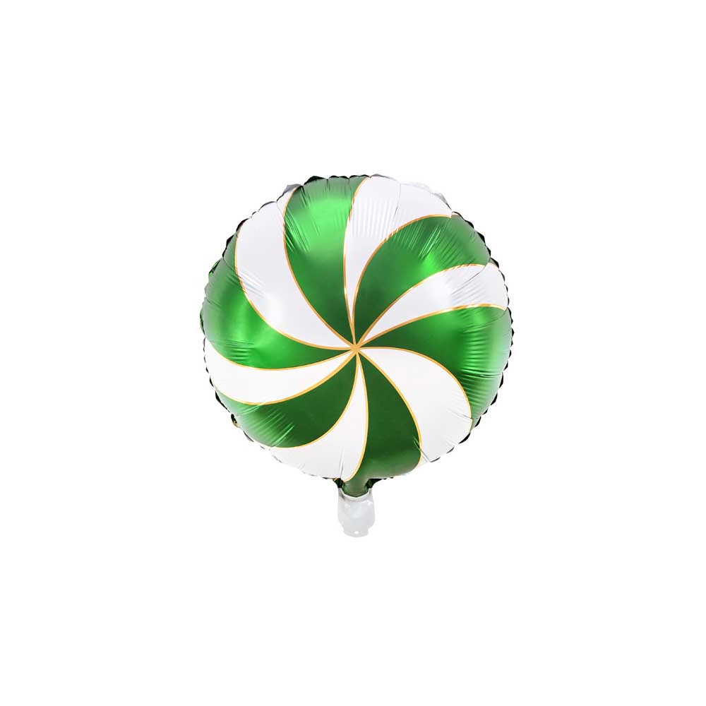 Świąteczny balon foliowy cukierek zielony 35cm PartyDeco