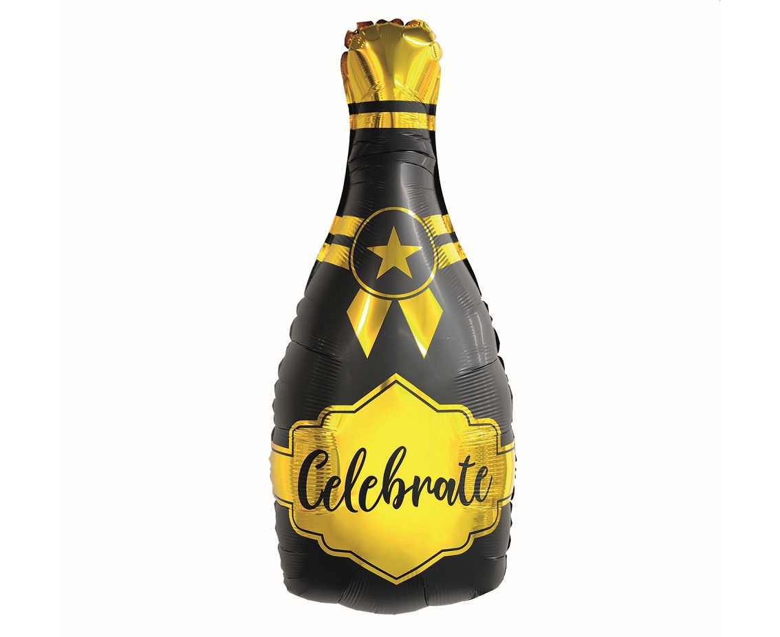 Balon butelka szampana czarna celebrate z helem